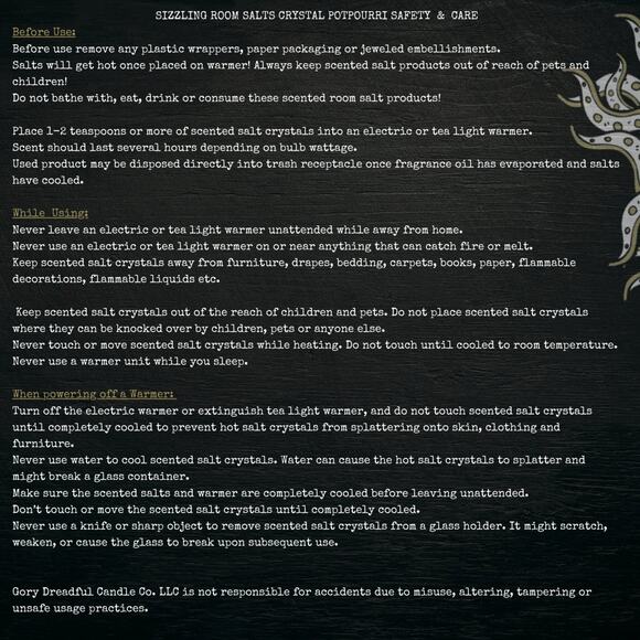 Creature Feature Sizzling Room Salt: Cedar Leather Sandal Floral Musk Scent - Picture 10 of 11